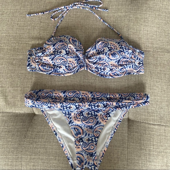 Victoria’s Secret Blue Paisley Bikini Set - 34B & XS - Picture 3 of 9